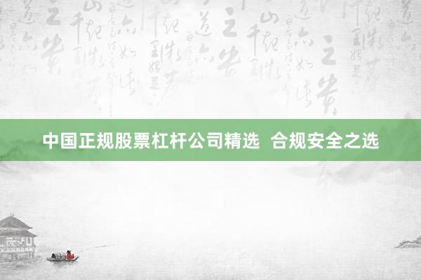 中国正规股票杠杆公司精选  合规安全之选