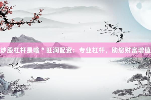 炒股杠杆是啥 * 旺润配资：专业杠杆，助您财富增值