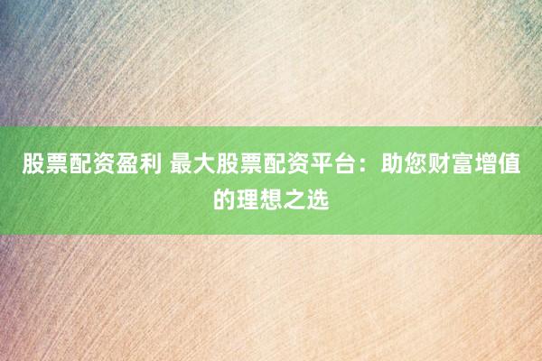 股票配资盈利 最大股票配资平台：助您财富增值的理想之选
