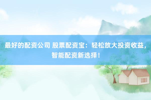最好的配资公司 股票配资宝：轻松放大投资收益，智能配资新选择！