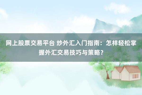 网上股票交易平台 炒外汇入门指南：怎样轻松掌握外汇交易技巧与策略？