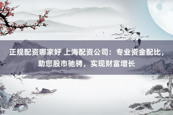 正规配资哪家好 上海配资公司：专业资金配比，助您股市驰骋，实现财富增长