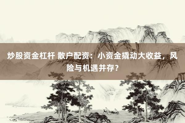 炒股资金杠杆 散户配资：小资金撬动大收益，风险与机遇并存？