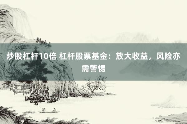 炒股杠杆10倍 杠杆股票基金：放大收益，风险亦需警惕